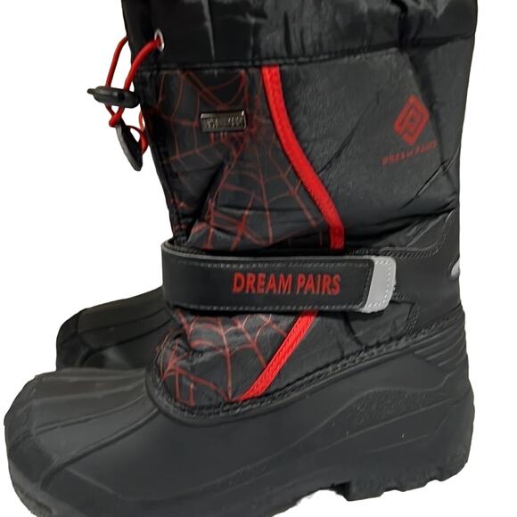 Dream Pairs Kids Kamick Insulated Winter Snow Boots Black Red Sz 4 - Picture 4 of 9